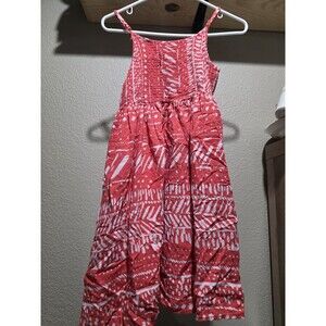 Mudd Red Smocked Patterned Dress Sleeveless Youth Size 16 Tropical